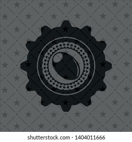 olive icon inside dark emblem