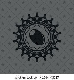 olive icon inside dark emblem. Retro