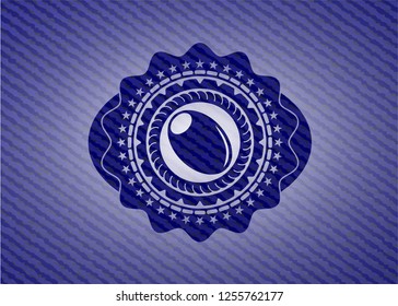 olive icon inside emblem with jean high quality background