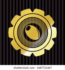 Olivensymbol im goldenen Emblem