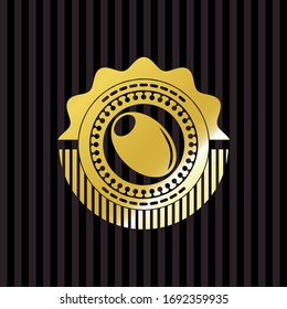 olive icon inside gold shiny emblem