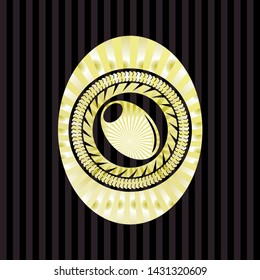 olive icon inside golden emblem