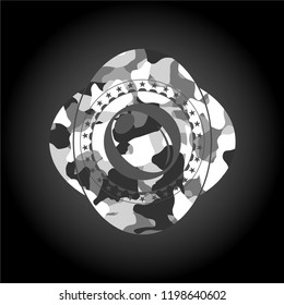 olive icon inside grey camo texture