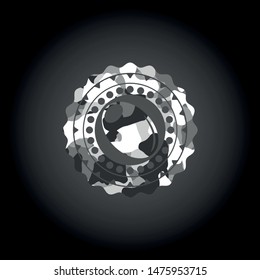 olive icon inside grey camo texture