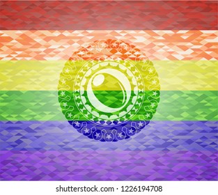 olive icon inside lgbt colors emblem 