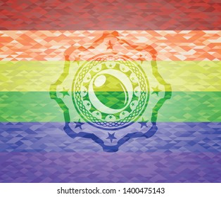 olive icon inside lgbt colors emblem 