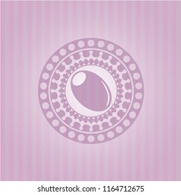 olive icon inside pink emblem