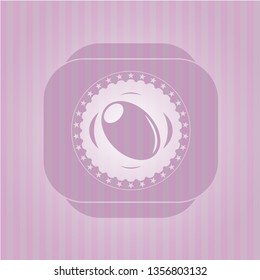 olive icon inside realistic pink emblem