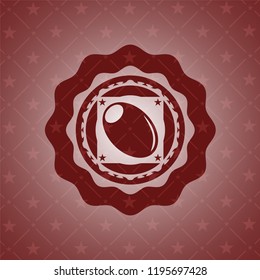 olive icon inside realistic red emblem