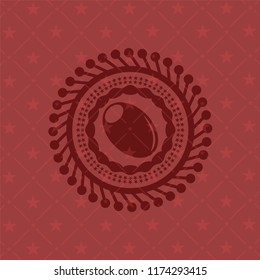 olive icon inside red emblem. Retro