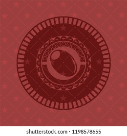 olive icon inside red emblem. Vintage.