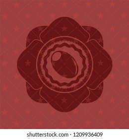 olive icon inside red emblem. Retro