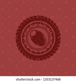 olive icon inside red emblem. Vintage.