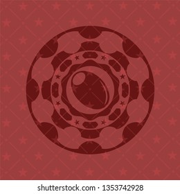 olive icon inside retro red emblem