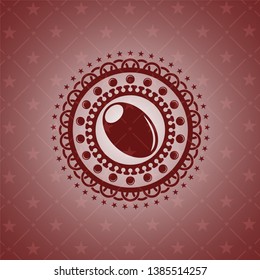 olive icon inside retro red emblem