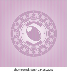 olive icon inside retro style pink emblem