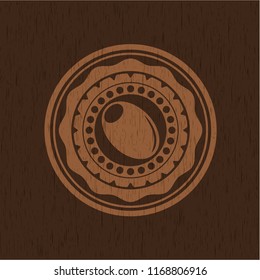 olive icon inside retro wood emblem