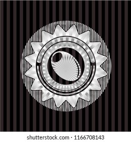 olive icon inside silver badge
