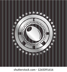 olive icon inside silver badge