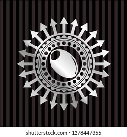 olive icon inside silver emblem
