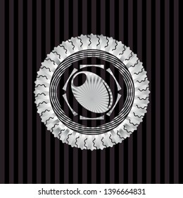 olive icon inside silvery badge