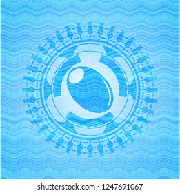 olive icon inside water representation badge.