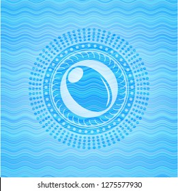 olive icon inside water representation style emblem.