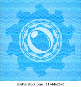 olive icon inside water wave representation emblem.
