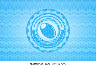 olive icon inside water wavec oncept emblem.