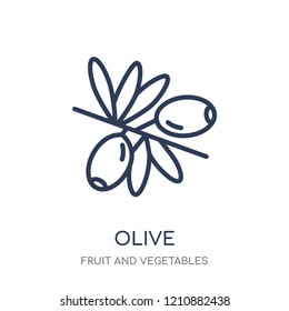 Olive icon. Olive linear symbol design from Fruit and vegetables collection. Simple outline element vector illustration on white background.