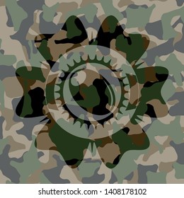 olive icon on camo texture