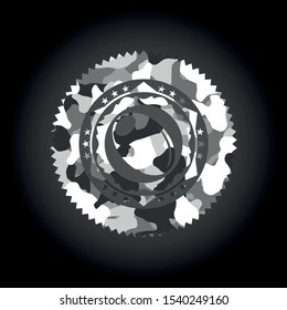 olive icon on grey camo texture