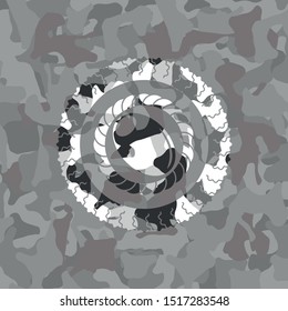 olive icon on grey camouflage texture