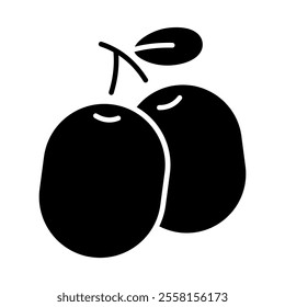 Olive icon outline Fruit isolate illustration vector