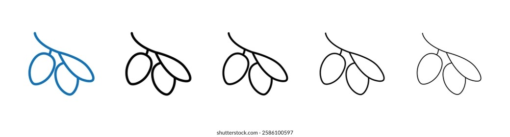 Olive icon Outline vector logo for web ui