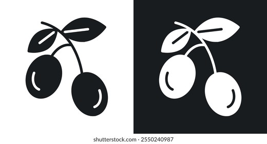 Olive icon pack in black color.