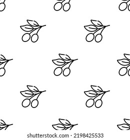 olive icon pattern. Seamless olive pattern on white background.