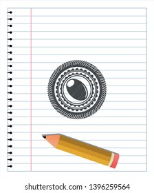 olive icon pencil strokes emblem. Vector Illustration. Detailed.
