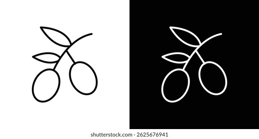 Colección de Vector de icono de oliva. ilustración de signo de Vector