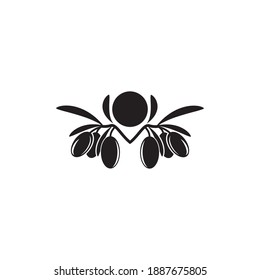 plantilla de diseño de ilustración de vector de icono de oliva
