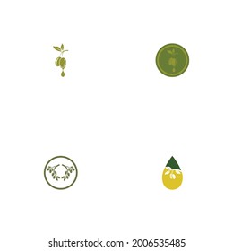 plantilla de diseño de ilustración de vector de icono de oliva