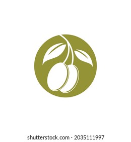 plantilla de diseño de ilustración de vector de icono de oliva