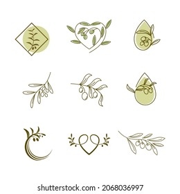 Plantilla de diseño de ilustraciones vectoriales de iconos de Olive