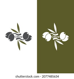 plantilla de diseño de ilustración de vector de icono de oliva