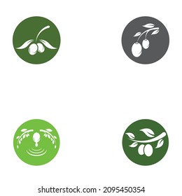 plantilla de diseño de ilustración de vector de icono de oliva