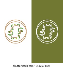 plantilla de diseño de ilustración de vector de icono de oliva