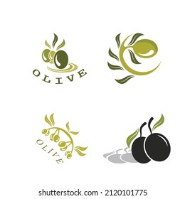 plantilla de diseño de ilustración de vector de icono de oliva