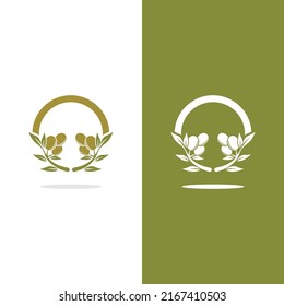 plantilla de diseño de ilustración de vector de icono de oliva