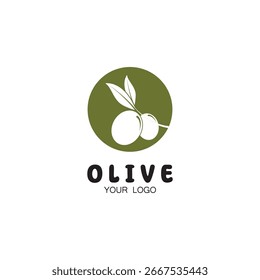 Plantilla de diseño de Ilustración vectorial de icono de oliva