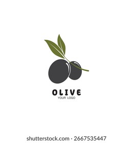 Plantilla de diseño de Ilustración vectorial de icono de oliva